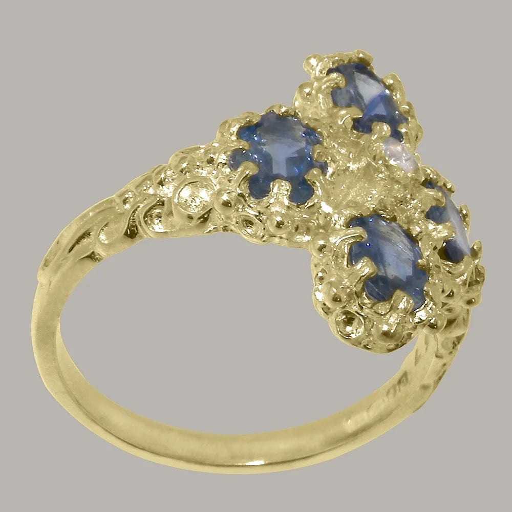 9k Yellow Gold Diamond & Sapphire Statement Ring Q9782
