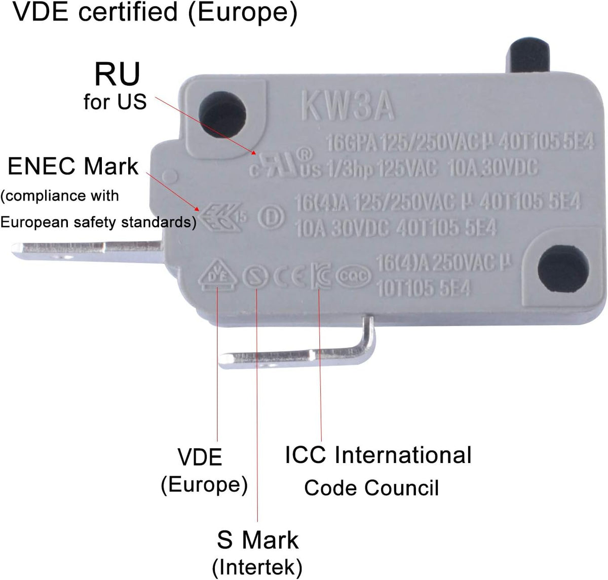 Microwave Door Switch 16A 125/250V H450840