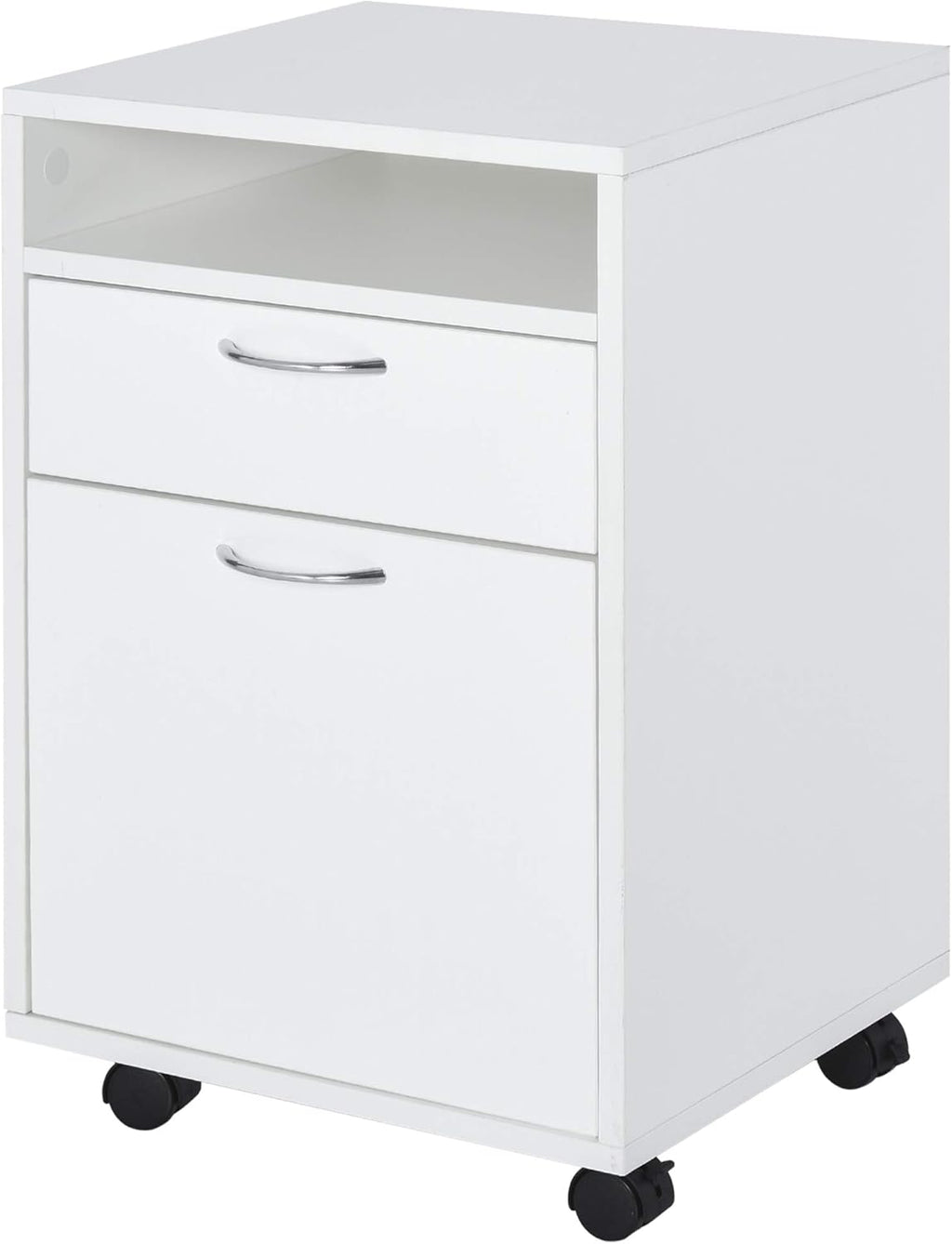 Black Mobile File Cabinet with Lockable Drawer D546658