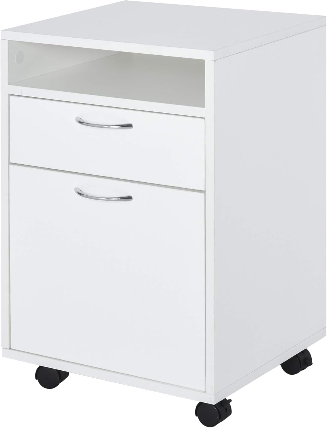 Black Mobile File Cabinet with Lockable Drawer D546658
