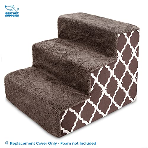 Brown Lattice 3-Step Foam Pet Steps Cover F4212
