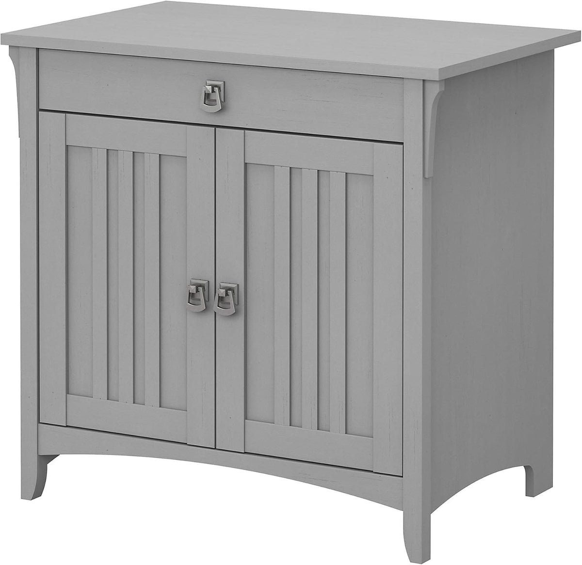 Secretary Desk with Keyboard Tray and Storage Cabinet in Cape Cod Gray Z26799