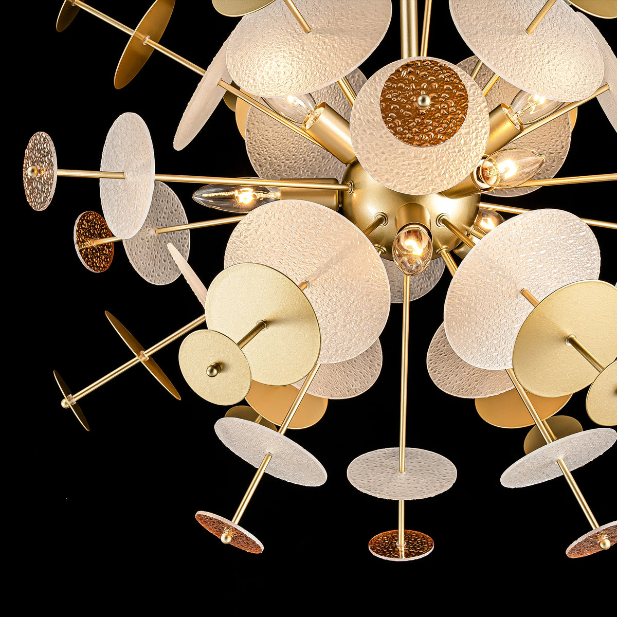 9-Light Linear Starburst Textured Glass Chandelier X699217
