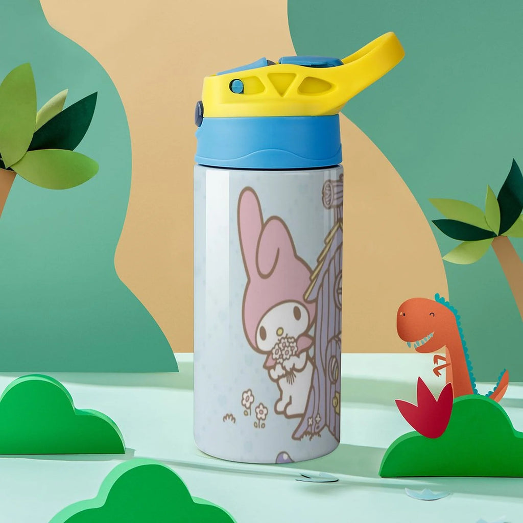 Stainless Steel Vacuum Insulated Children's Water Bottle with Straw Q490