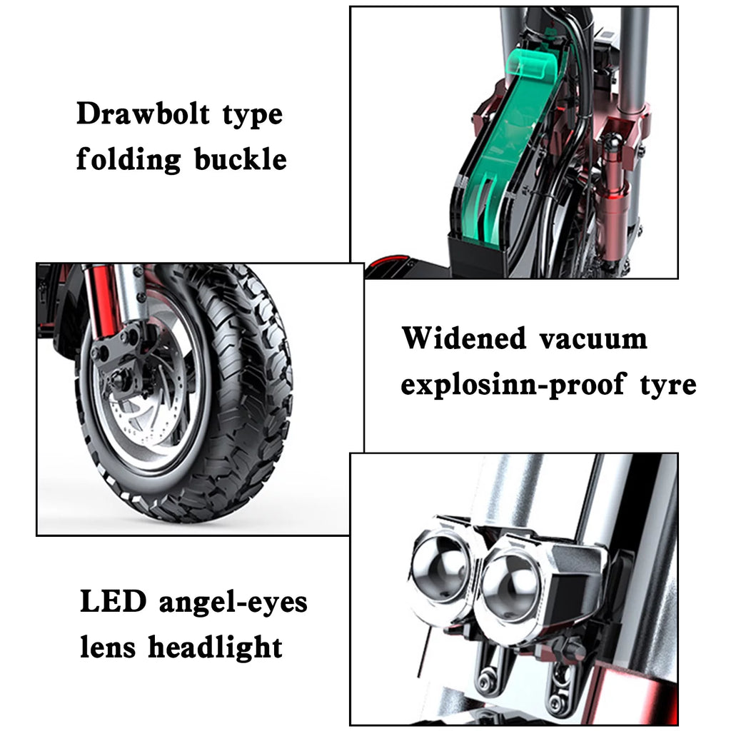 2000W 21ah off-road alloy electric scooter with 12" tires Q21301