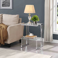 Chrome 2-Tier Acrylic Glass Top C Shape Side Table T813677