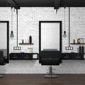Black Wall Mount Station with Drawers Storage Cabinet C96777