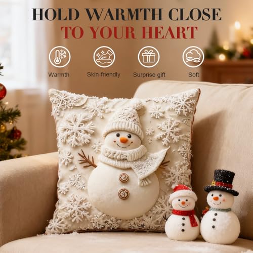 Christmas Pillow Covers Set of 4 White 20 inch K245