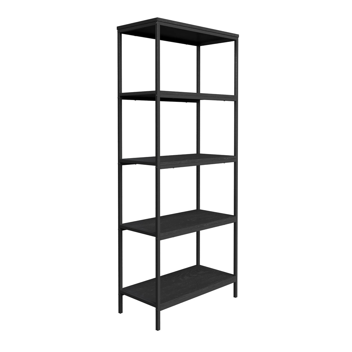 5-Tier Black Woodgrain Bookshelf S61864
