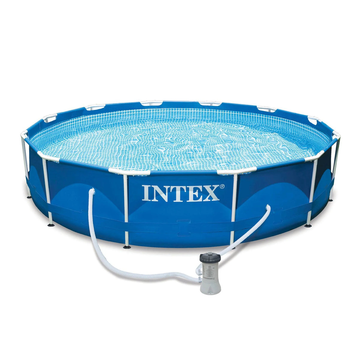 12 x 2.5 Foot Metal Frame Above Ground Pool with Filter W491542
