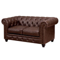 Brown Faux Leather 2-seater Loveseat Sofa E4674