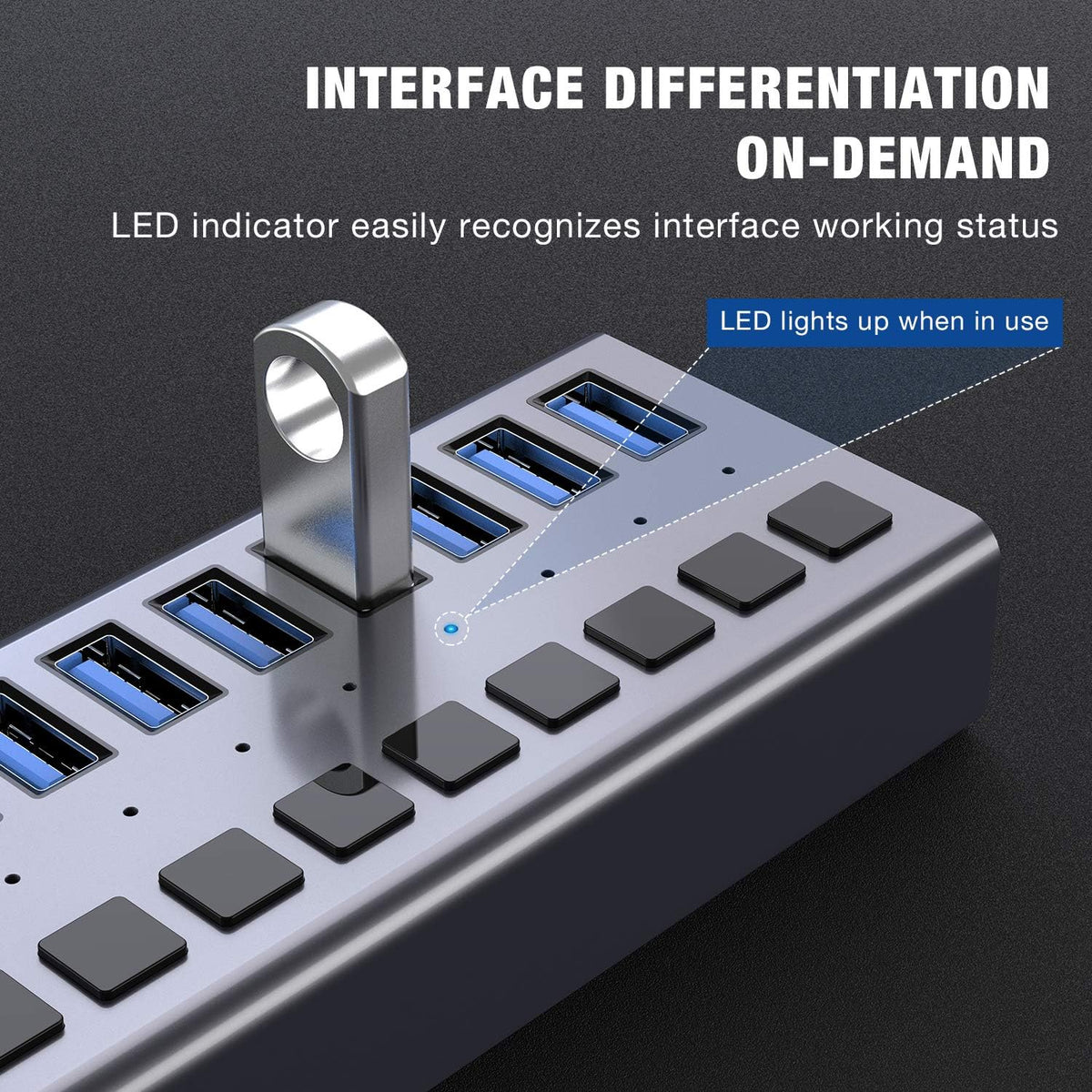 16 Ports USB 3.0 Data Hub with On/Off Switches and Power Adapter S826787
