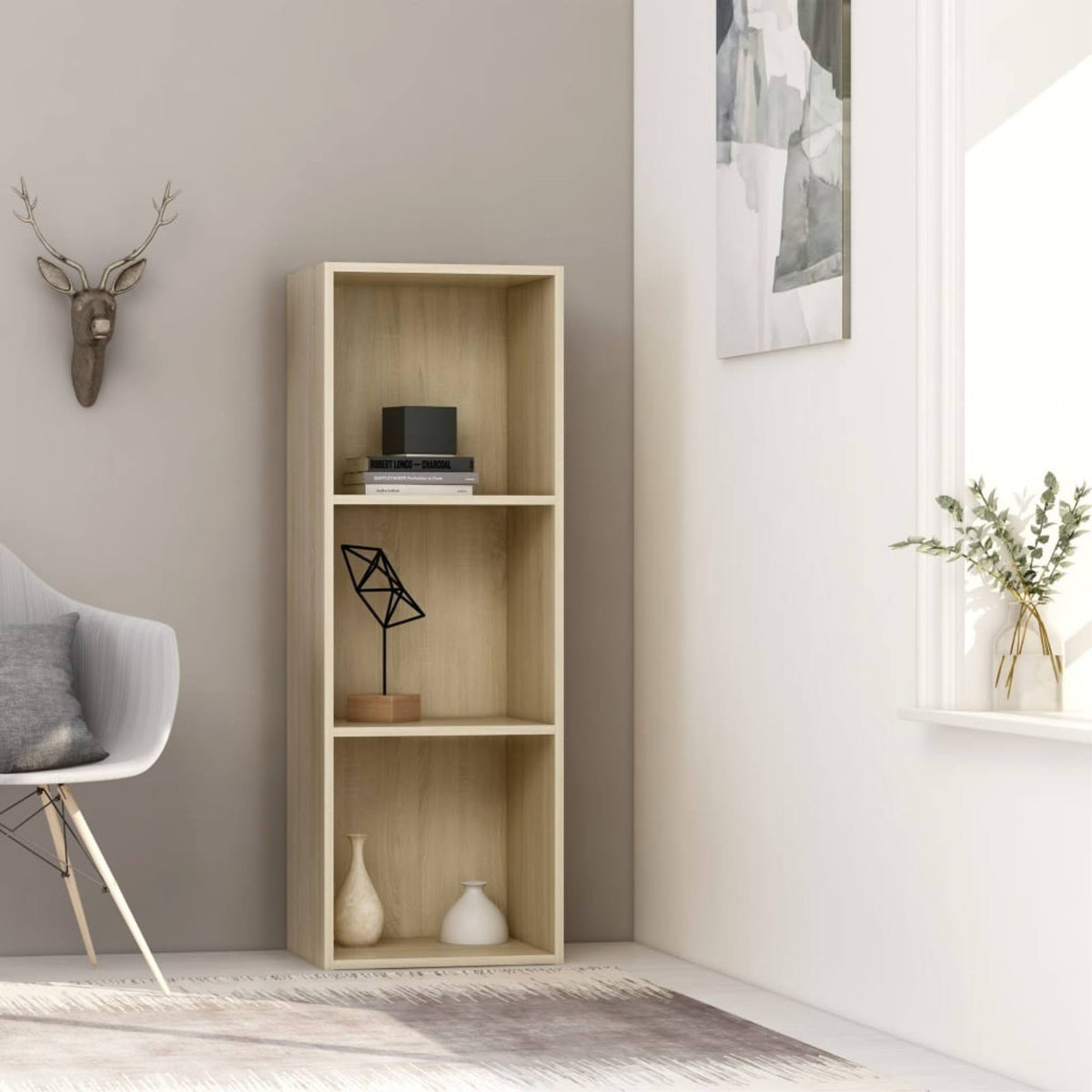3-Tier Book Cabinet Sonoma Oak Chipboard N1442