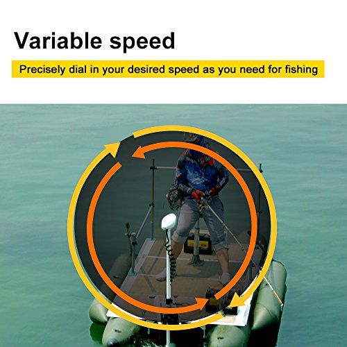 White 12V 55LBS 54inch Bow Mount Trolling Motor with Remote Control W5497