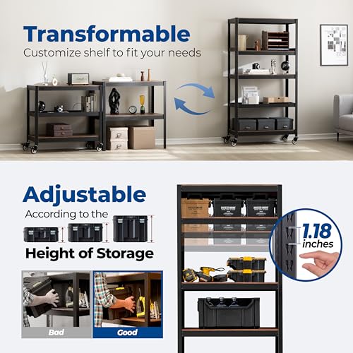 5 Tier Laminated Metal Shelving Unit 1 Pack X2826
