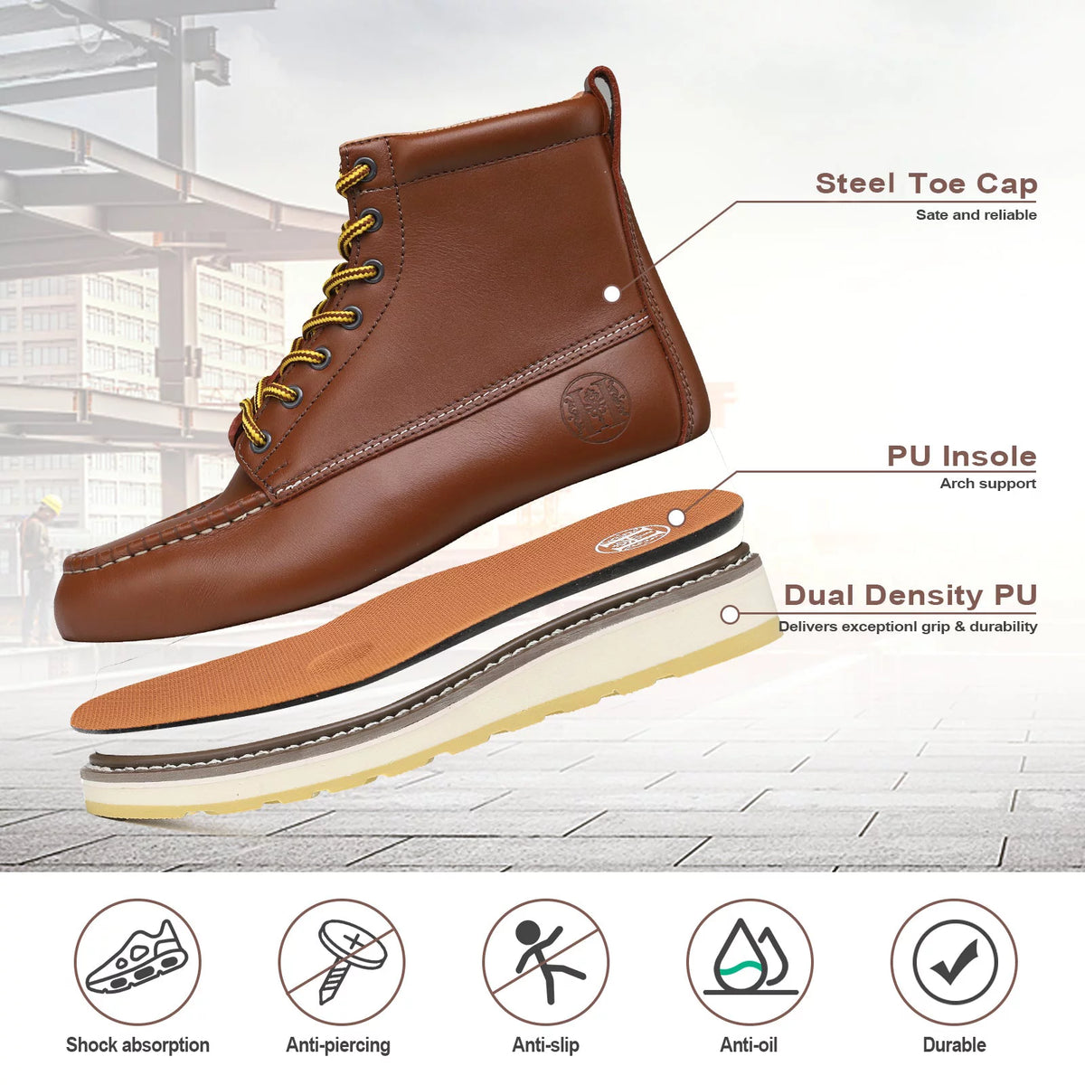 Waterproof Oil Resistant Steel Toe Work Boots H285