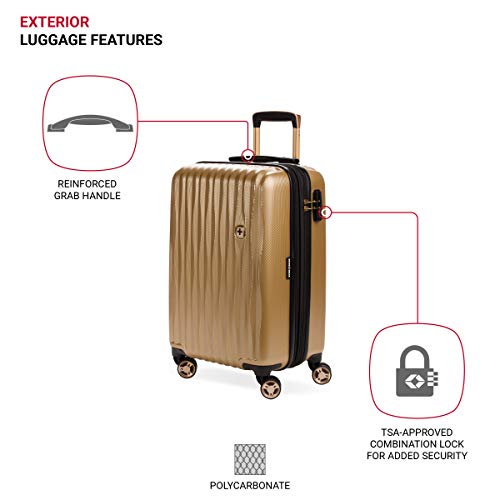 Gunmetal Expandable Hardside Luggage with Spinner Wheels and TSA Lock, Carry-On 19-Inch A864961