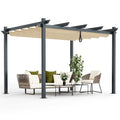 10x12ft Aluminum Retractable Pergola Canopy Shelter F411564