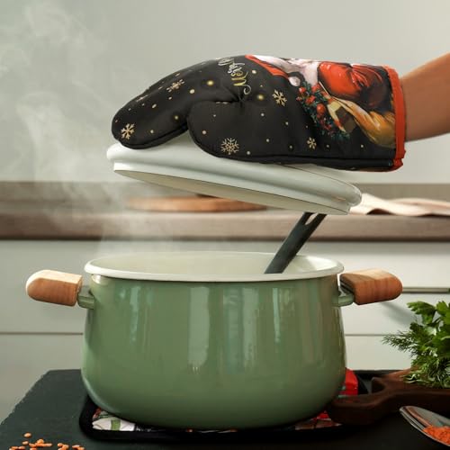 8 Pcs Christmas Kitchen Towel Oven Mitts and Pot Holders Set A821259