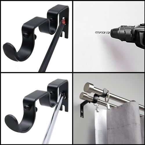 Gold Metal Curtain Rod Bracket 6 Pack for 1 Inch Curtain Rod O53818