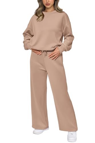 2 Piece Long Sleeve Pullover Tops And Long Pants Lounge Sets O563640