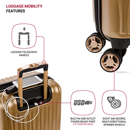 Gunmetal Expandable Hardside Luggage with Spinner Wheels and TSA Lock, Carry-On 19-Inch A864961