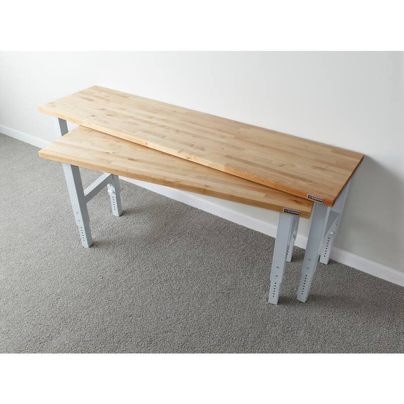 Adjustable Height Workbench with Hardwood Top E74670