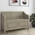 Distressed Gray Wood Flip Top Storage Bench R518