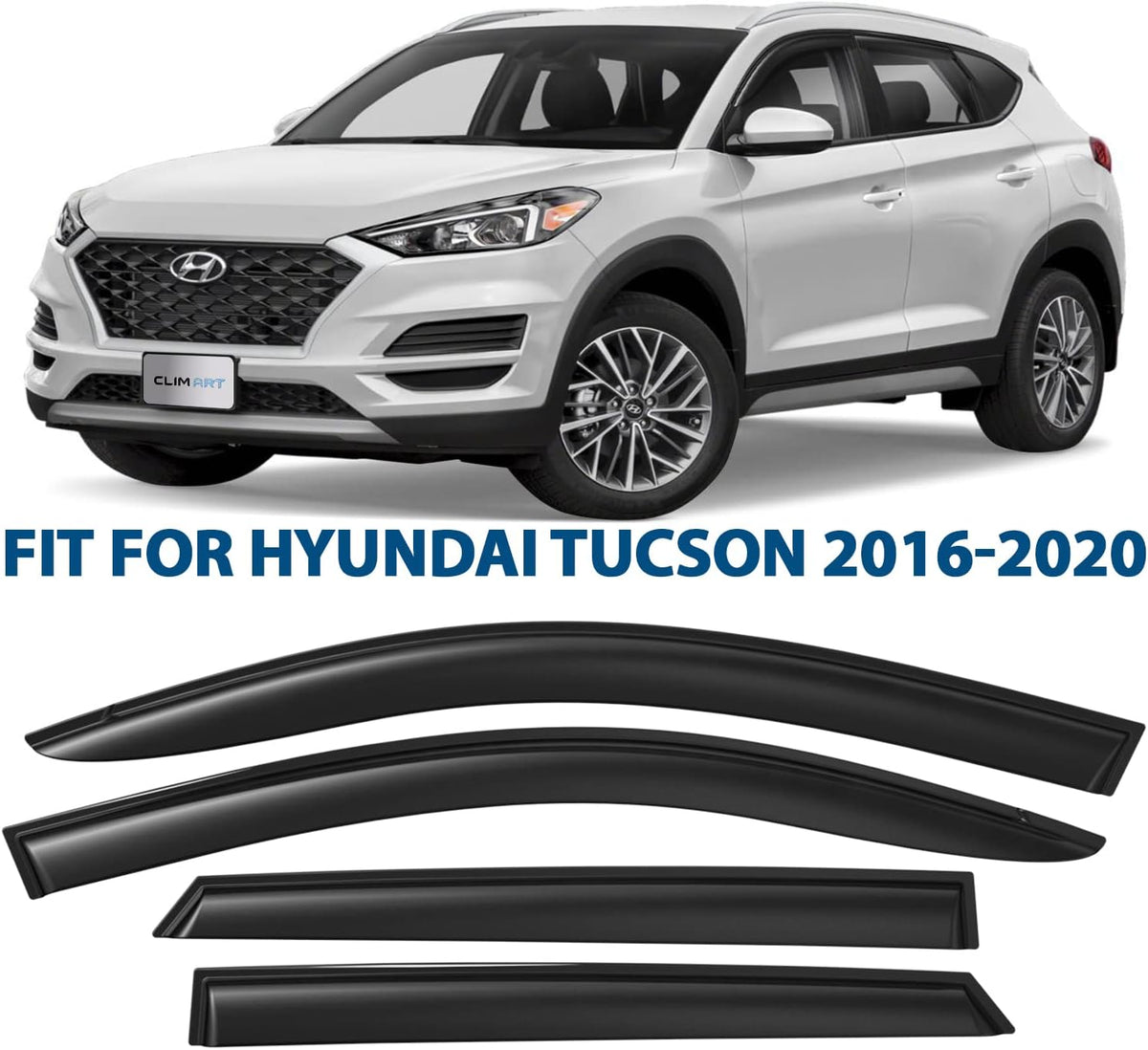 4pcs Dark Smoke Rain Guards for Hyundai Tucson 2016-2020 Y239