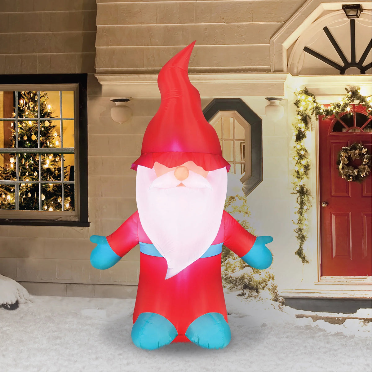 Red Inflatable Christmas Gnome 6 FT T5616