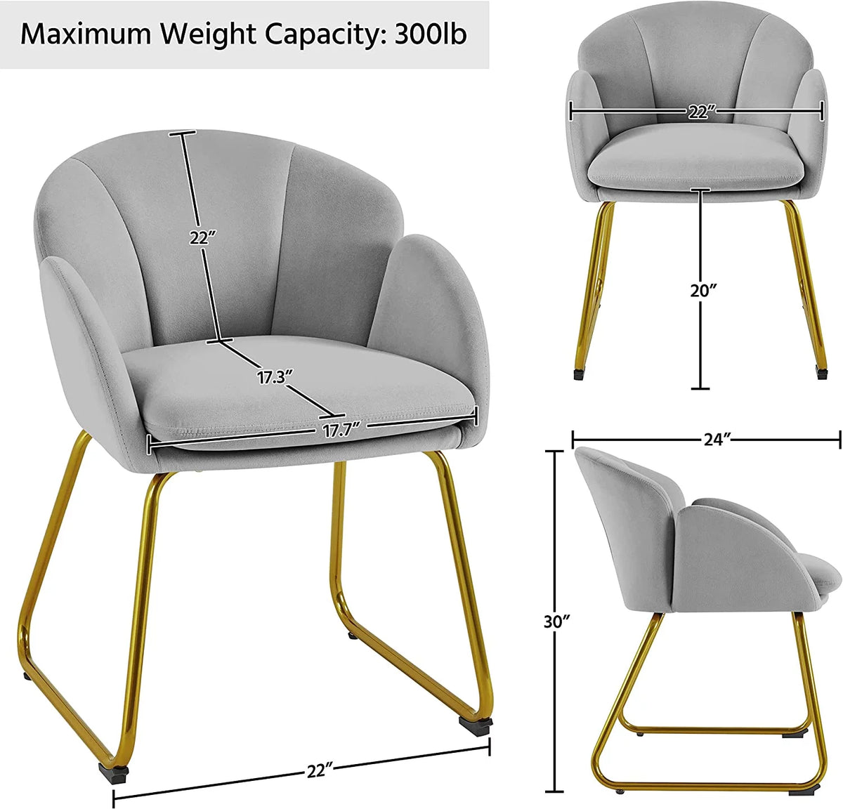 Velvet Armchair with Golden Metal Legs I565062