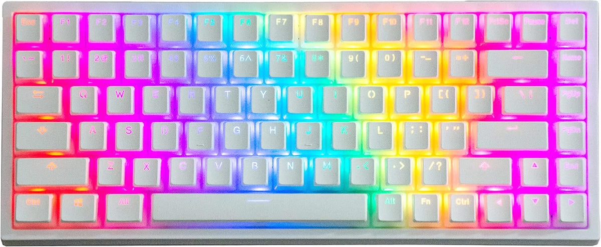 84 Keys Hot Swappable Wired Mechanical Keyboard with PBT Keycaps, RGB, Gateron Blue Switch K4867