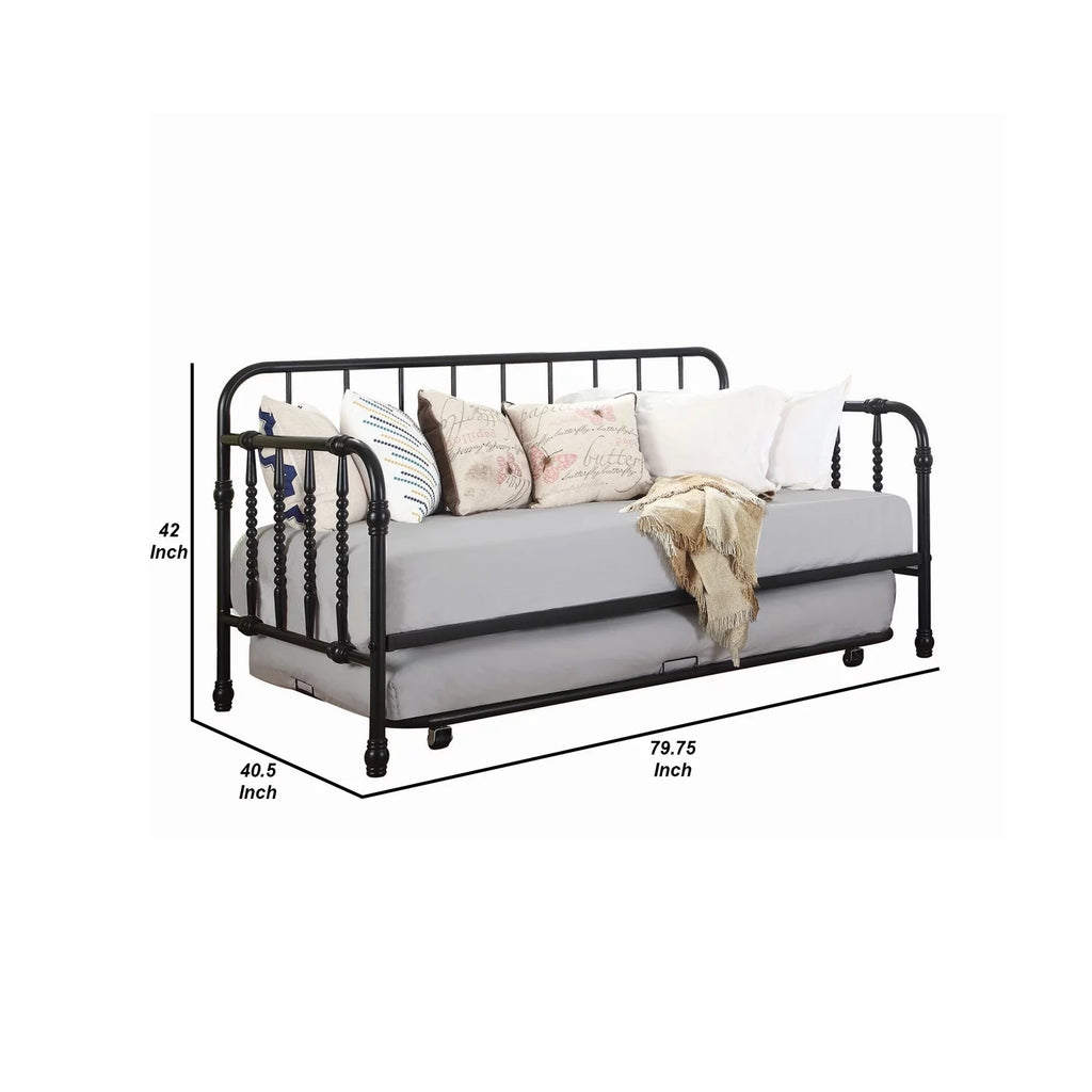 Metal Twin Size Daybed with Trundle T851