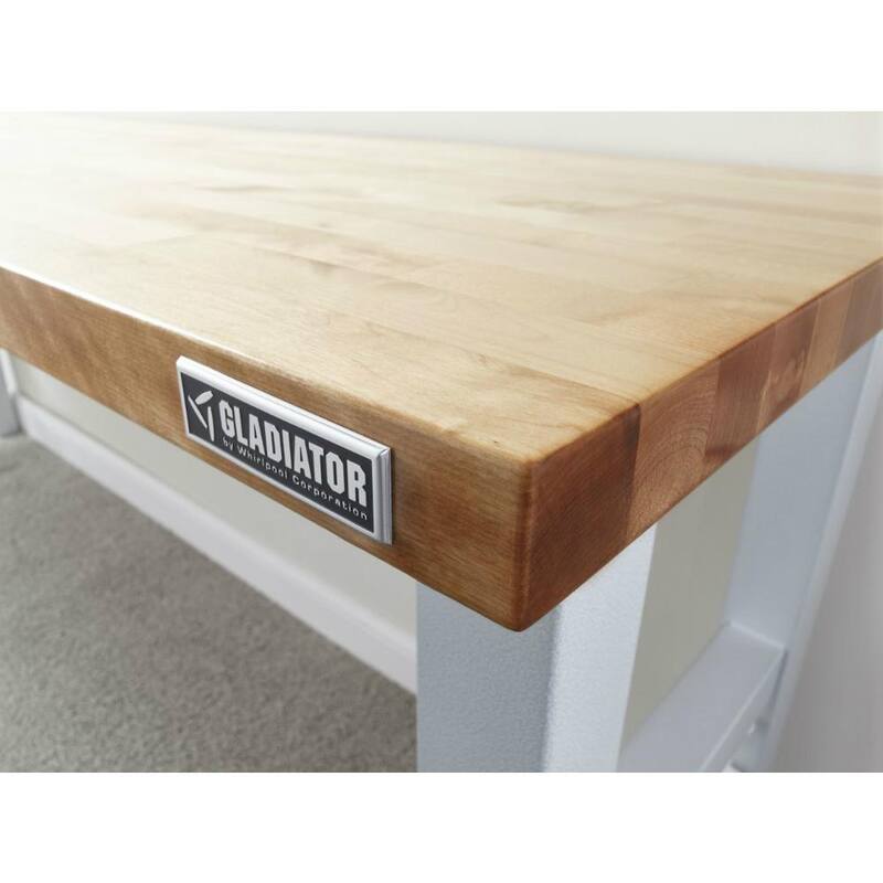 Adjustable Height Workbench with Hardwood Top E74670