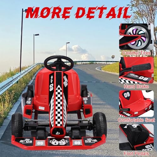 Electric Go Kart for Kids, 36V 350W Motor 16 MPH 4 Wheel Ride on Toy C8481