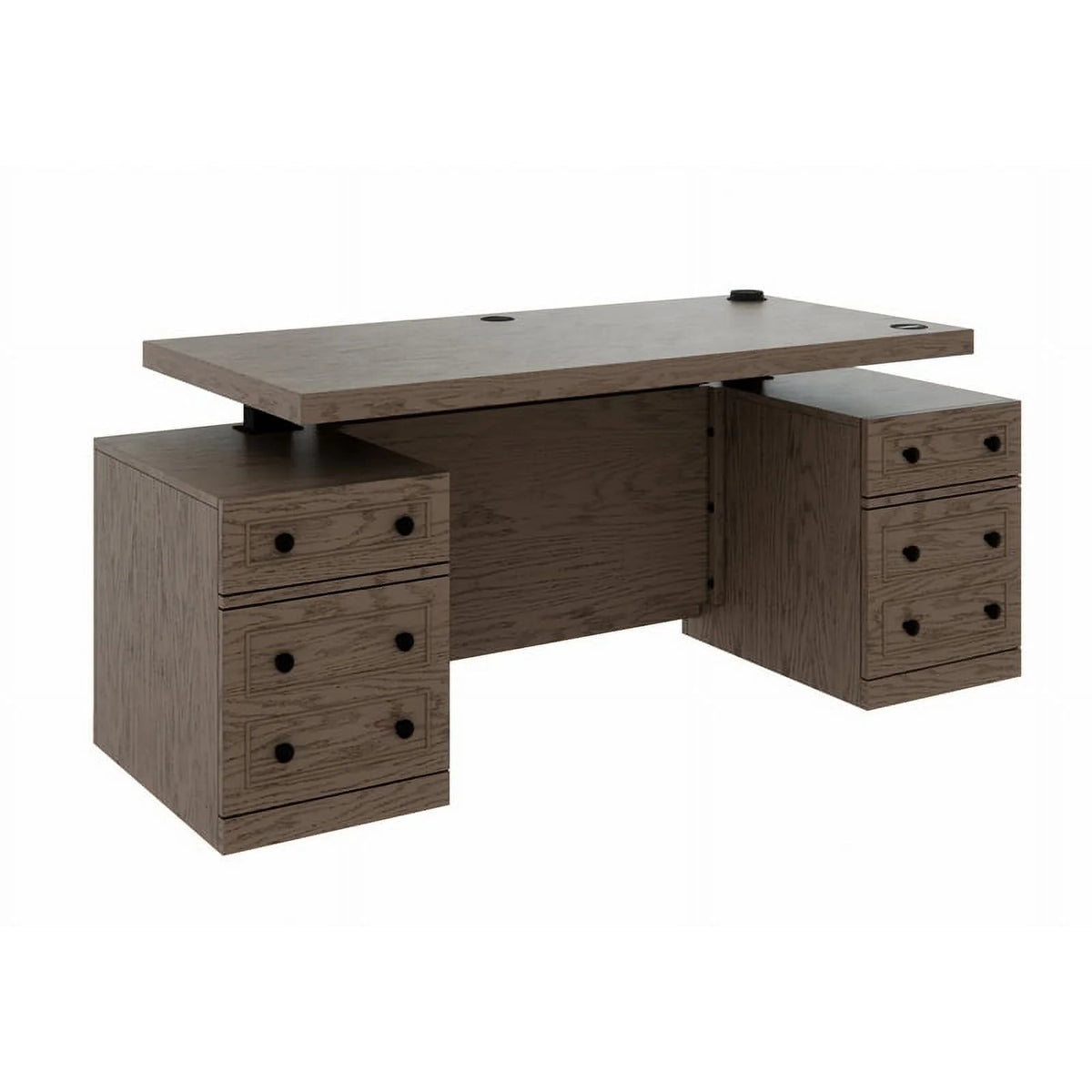Gray Adjustable Height Sit-Stand Storage Desk with Drawers F999