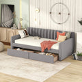 Grey Velvet Upholstered Storage Daybed B820