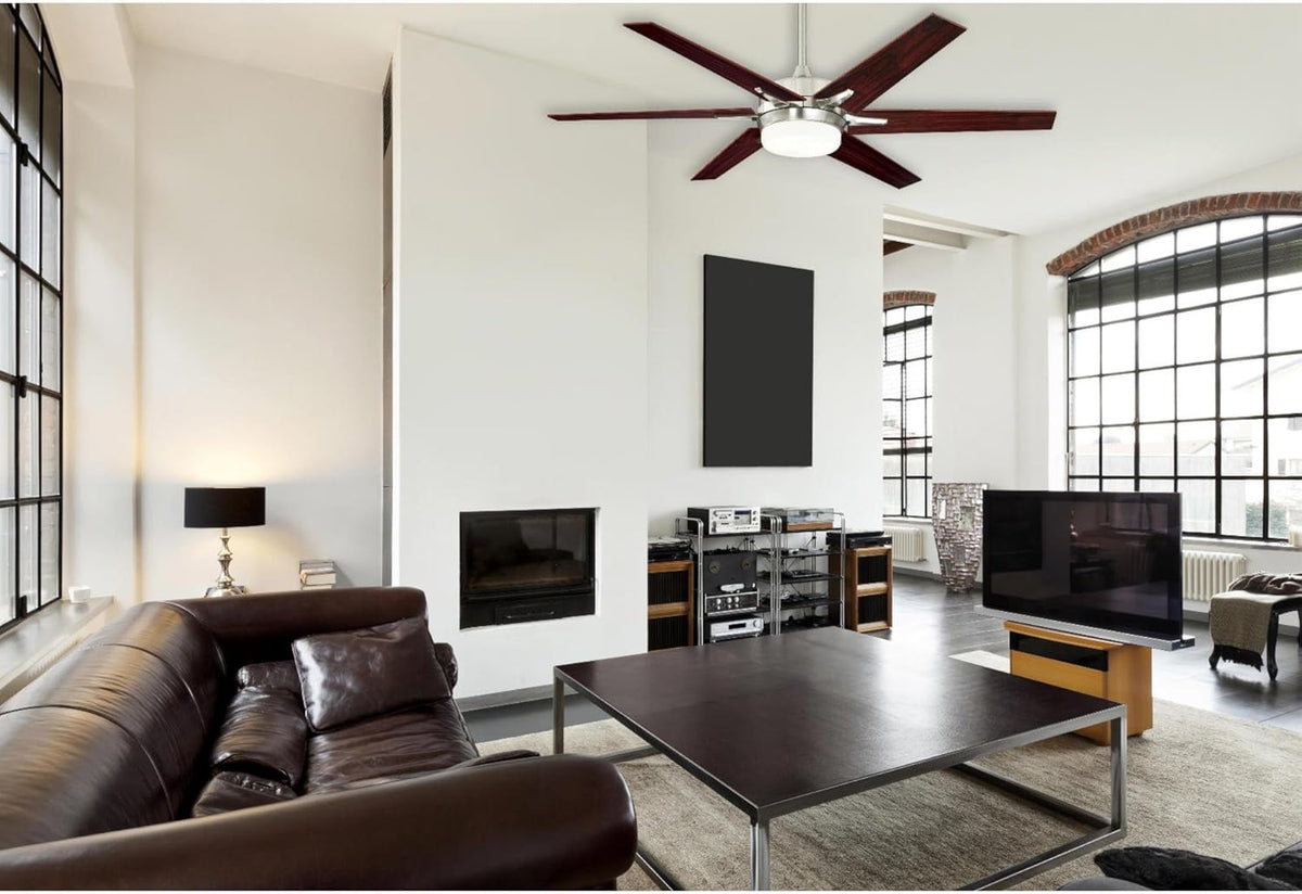 60-inch Brushed Nickel Indoor Ceiling Fan with Dimmable LED Light Kit J549