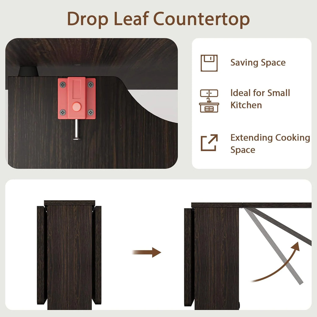 Space Saving Folding Dining Table with 2 Tier T736355