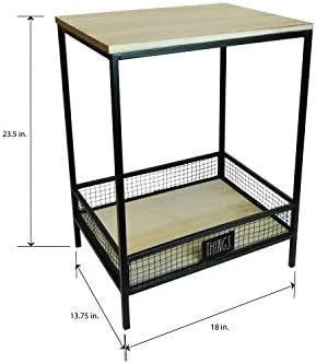 Solid Wood and Metal End Table Nightstand G195