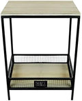Solid Wood and Metal End Table Nightstand G195