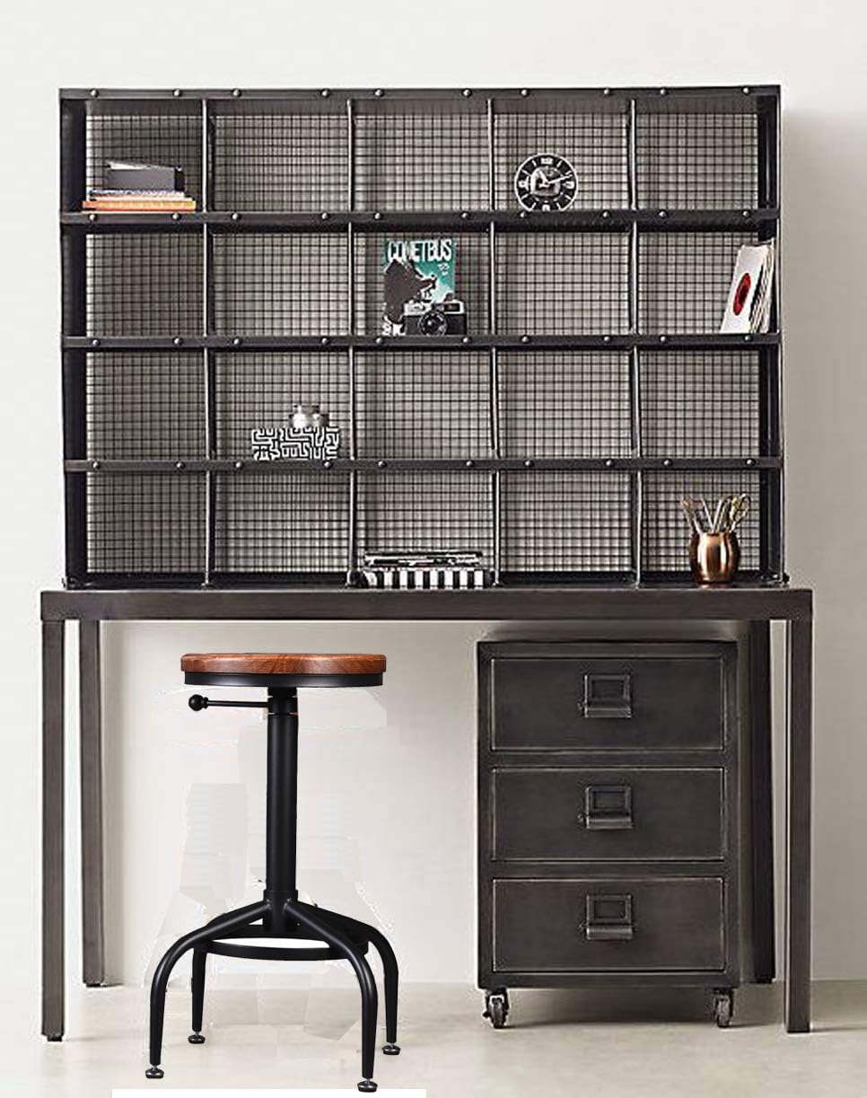 Set of 2 Black Metal Adjustable Barstools J105503