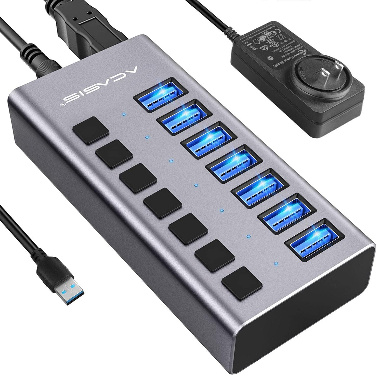 16 Ports USB 3.0 Data Hub with On/Off Switches and Power Adapter S826787
