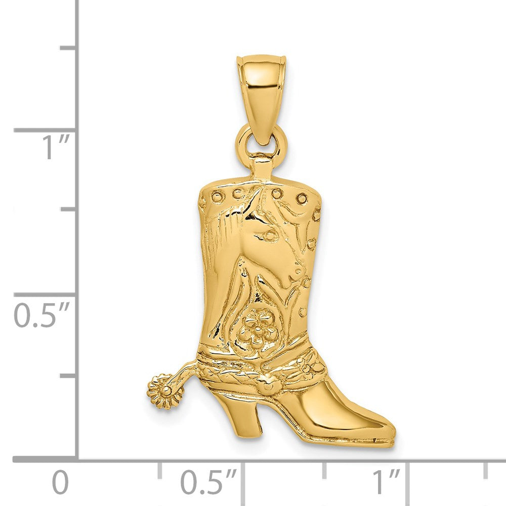 14k Gold Cowboy Boot Charm M6108