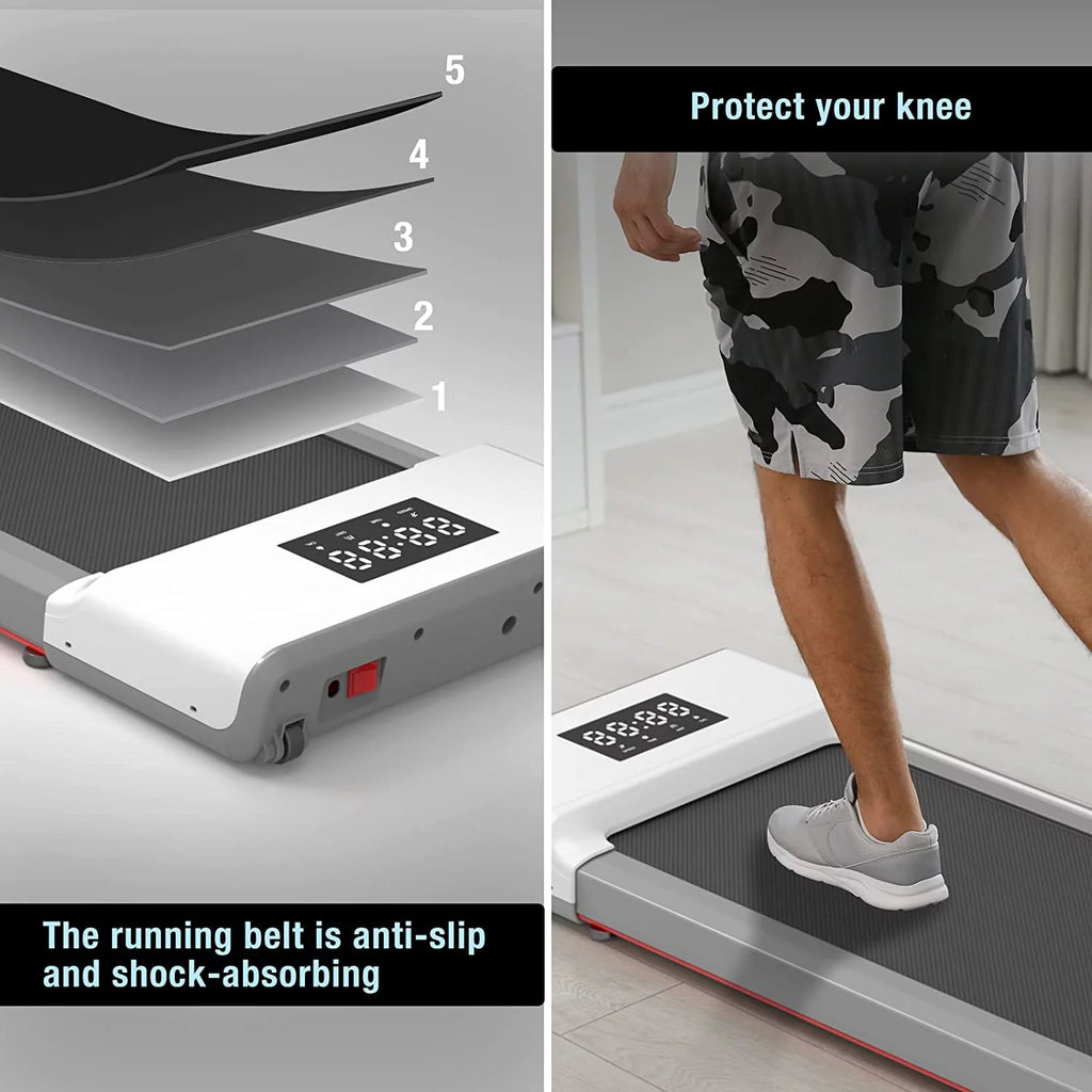 0.6-3.8 MPH 2 in 1 Walking Treadmill White O4717