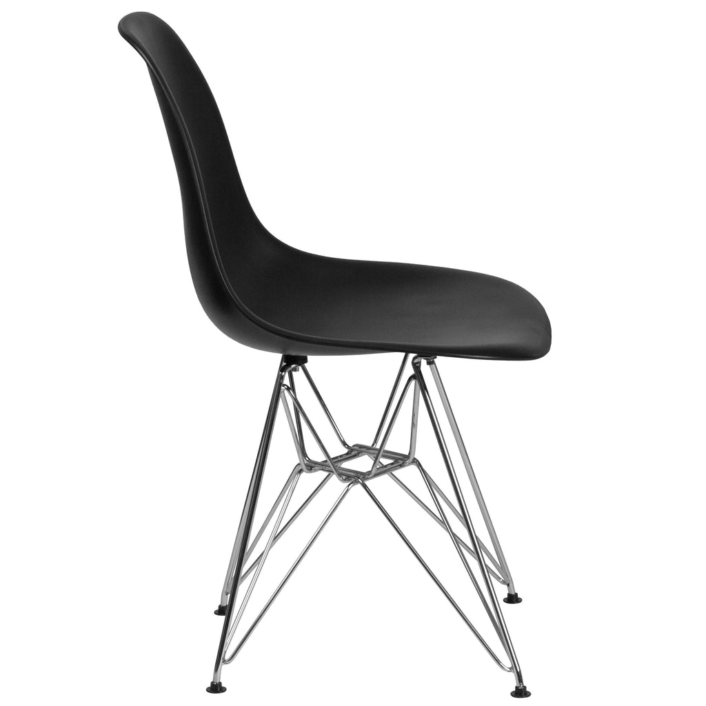 Blue Plastic Chair with Chrome Base Y54613