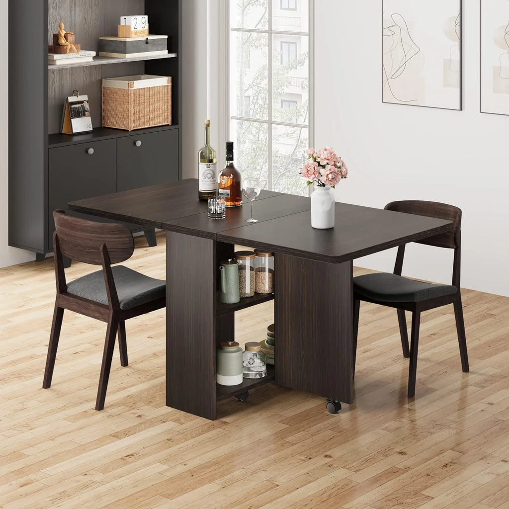 Space Saving Folding Dining Table with 2 Tier T736355