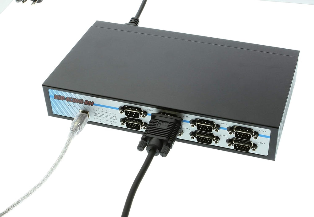 USB to Octal RS-232/422/485 Adapter Metal Case with DIN-Rail D1059