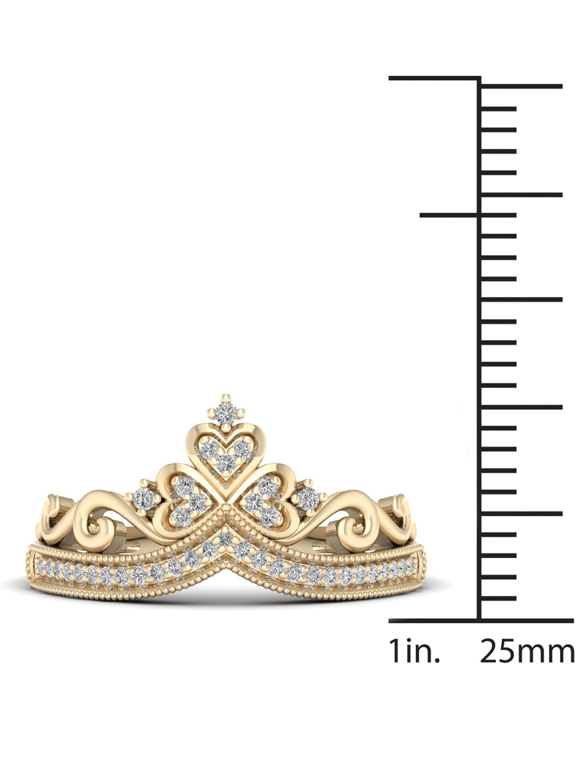 10K Yellow Gold Diamond Crown Ring K278097