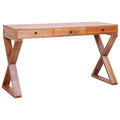 Natural 52"x18.5"x30.3" Solid Mahogany Wood Computer Desk B606153